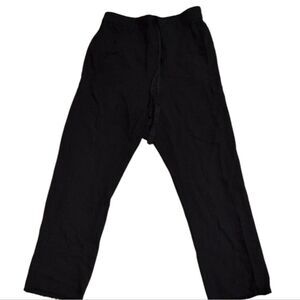 Ann Demeulemeester Virgin Wool Drawstring Pants Black Raw ankle Hem Size 36